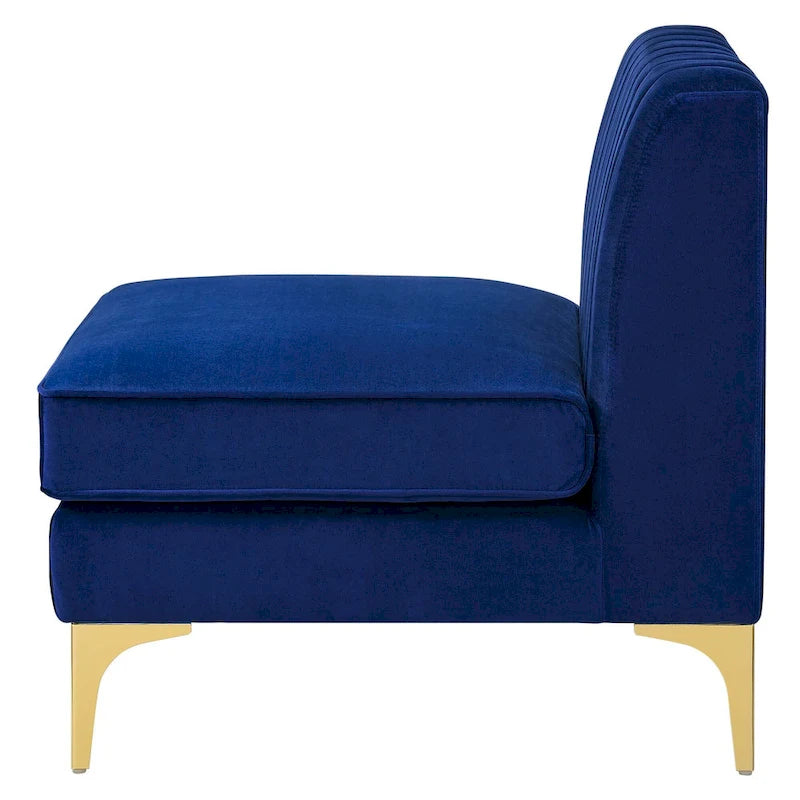 Channel Tufted Performance Velvet Sectional Sofa