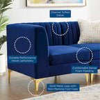 Channel Tufted Performance Velvet Sectional Sofa
