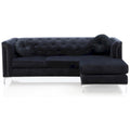 83 in. Tufted Velvet Sectional with 2-Throw Pillow - 83L x 58W x 31H