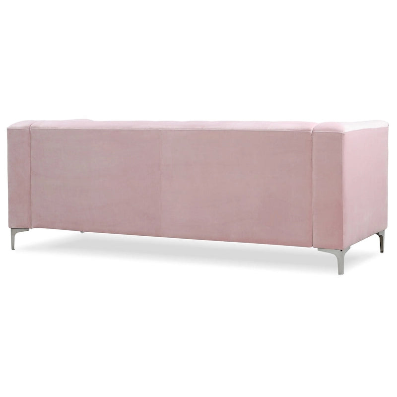 83 in. Tufted Velvet Sectional with 2-Throw Pillow - 83L x 58W x 31H