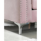 83 in. Tufted Velvet Sectional with 2-Throw Pillow - 83L x 58W x 31H