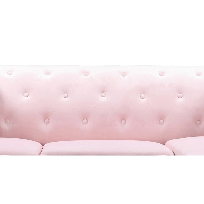 83 in. Tufted Velvet Sectional with 2-Throw Pillow - 83L x 58W x 31H