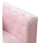 83 in. Tufted Velvet Sectional with 2-Throw Pillow - 83L x 58W x 31H