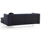 83 in. Tufted Velvet Sectional with 2-Throw Pillow - 83L x 58W x 31H
