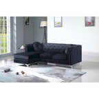83 in. Tufted Velvet Sectional with 2-Throw Pillow - 83L x 58W x 31H