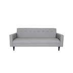 Mid Century Modern 3 Seater Sofa Faux Leather Solid Wood Frame Upholstered