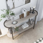 Light Grey 49-inch Steel 1-Shelf Sofa Table