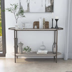 Light Grey 49-inch Steel 1-Shelf Sofa Table