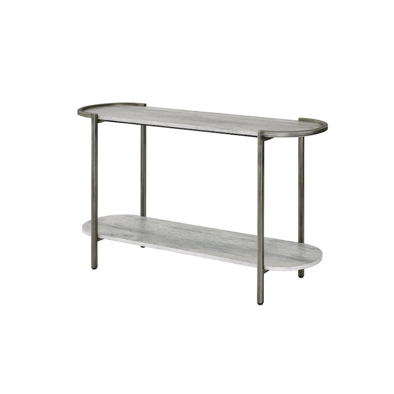 Light Grey 49-inch Steel 1-Shelf Sofa Table