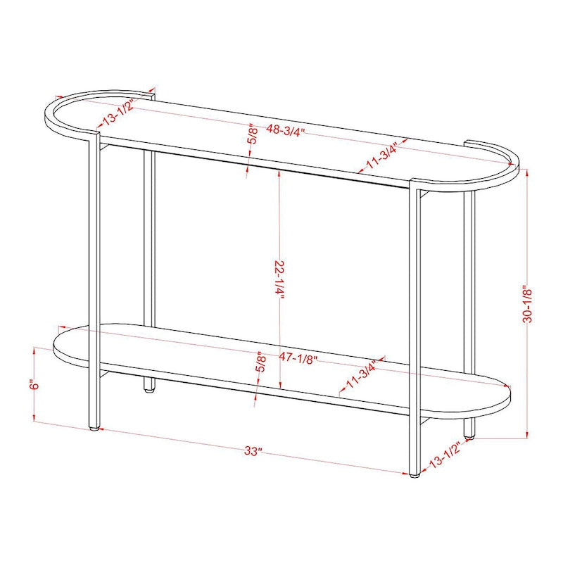 Light Grey 49-inch Steel 1-Shelf Sofa Table