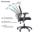 High Back Mesh Office Chair Adjustable Headrest, Armrest, Rolling Swivel Reclining Chair