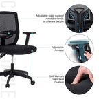 High Back Mesh Office Chair Adjustable Headrest, Armrest, Rolling Swivel Reclining Chair