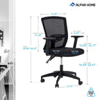 High Back Mesh Office Chair Adjustable Headrest, Armrest, Rolling Swivel Reclining Chair
