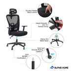 High Back Mesh Office Chair Adjustable Headrest, Armrest, Rolling Swivel Reclining Chair