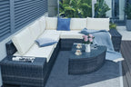 Wicker Furniture Sectional Sofa w/ Cushions Off White - See details