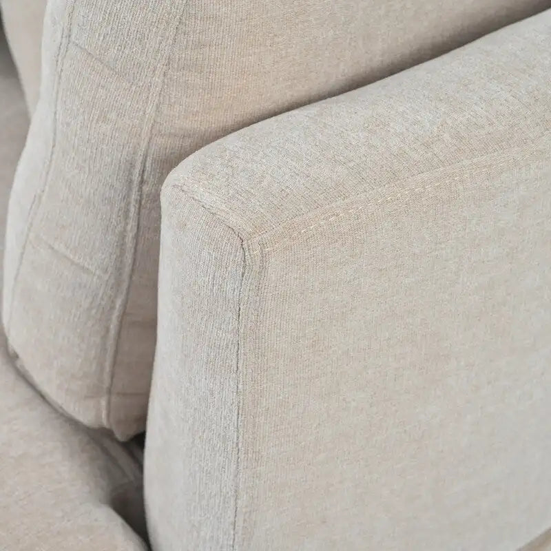 Modern Cushioned Sofas with 3 Pillows and Curved Seat