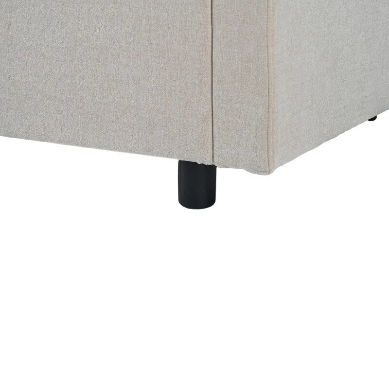 Modern Cushioned Sofas with 3 Pillows and Curved Seat