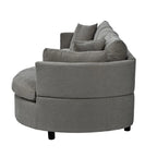 Modern Cushioned Sofas with 3 Pillows and Curved Seat