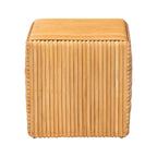 Bohemian Light Honey Rattan Footstool