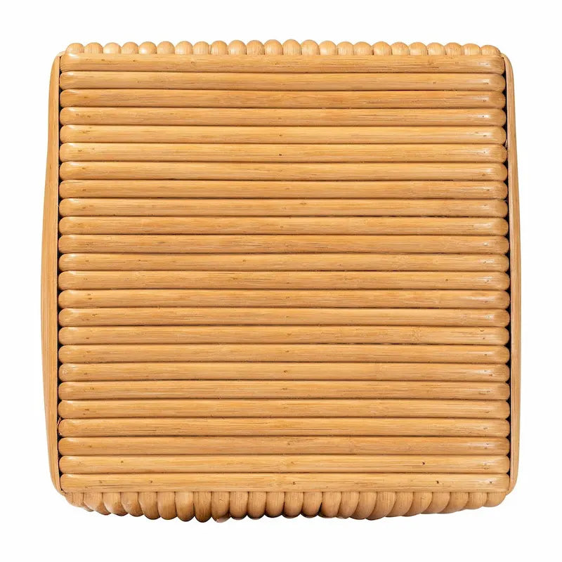 Bohemian Light Honey Rattan Footstool
