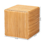 Bohemian Light Honey Rattan Footstool
