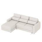 L-shaped Modular Sectional Sofa with Removable Back Cushions and 3 Pillows