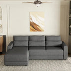L-shaped Modular Sectional Sofa with Removable Back Cushions and 3 Pillows