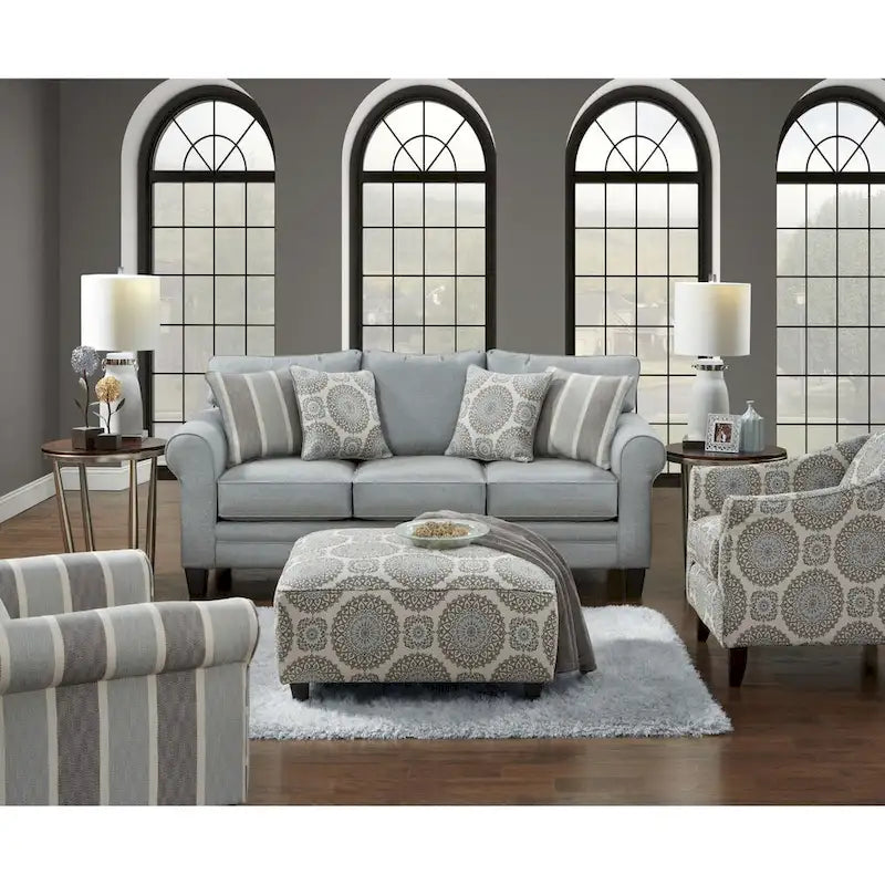 Grey Rayon Accent Chair