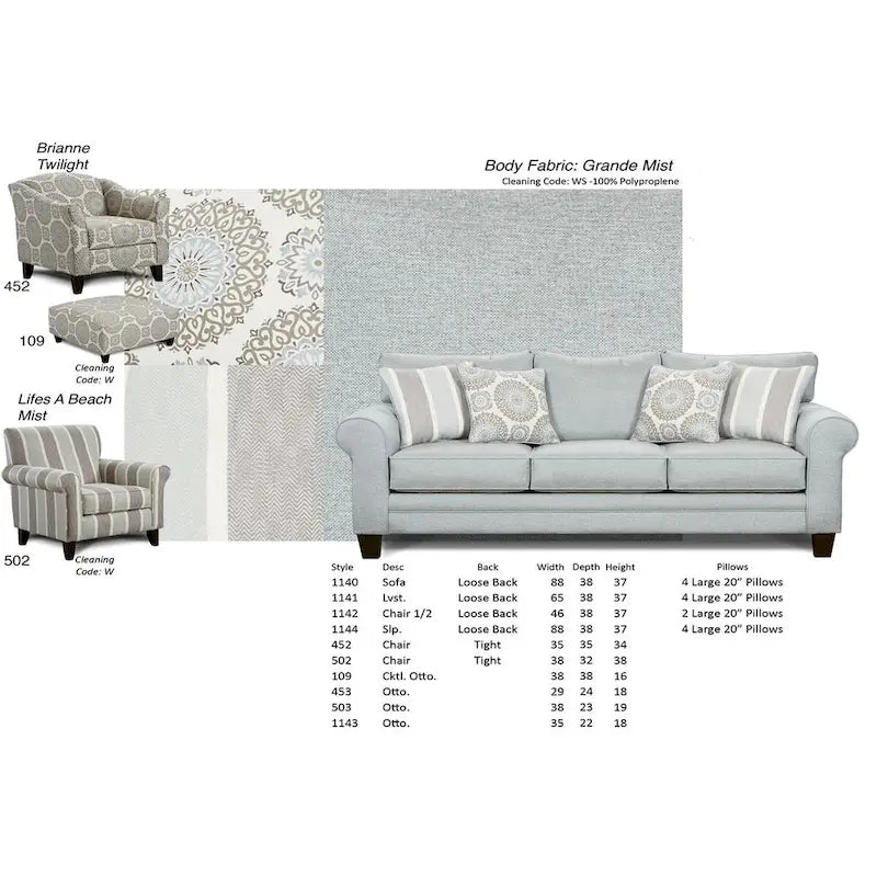 Grey Rayon Accent Chair
