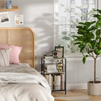 Industrial Retro Side Table Nightstand Storage Shelf - 11.8D x 15.7W x 25H