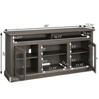 60 Wood TV Stand with Storage Space and Cable Management Cutouts