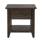 Saddle Brown Rectangular End Table