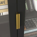 Tall Storage Show Cabinet with 2 Glass Display Door & 2 Doors