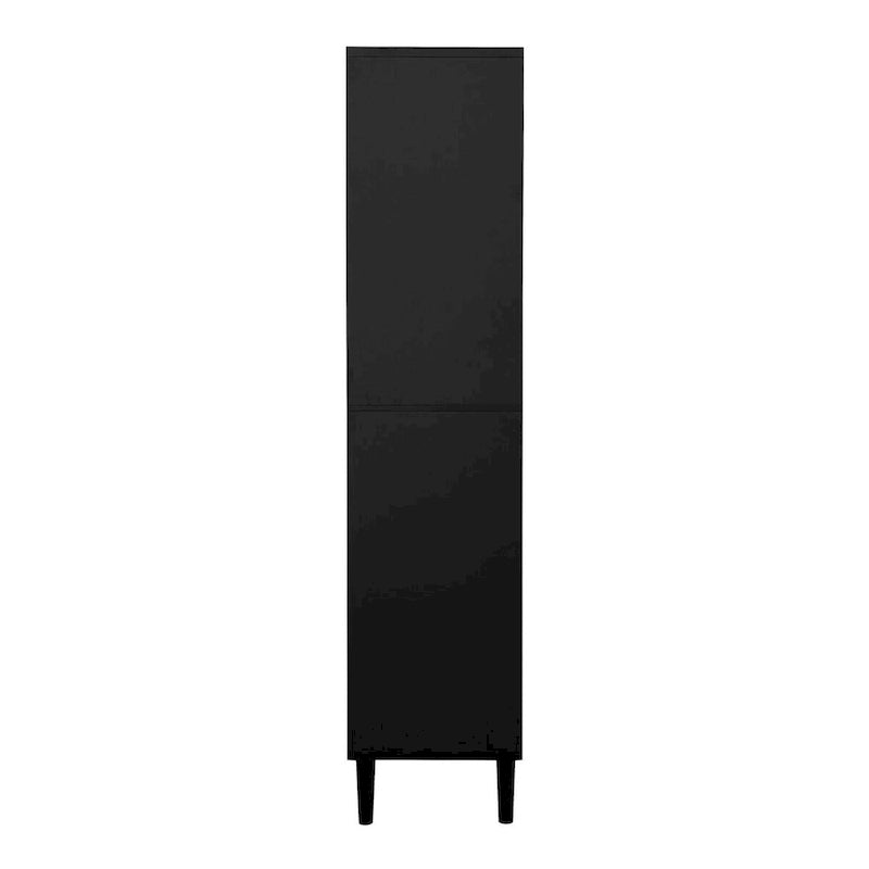 Tall Storage Show Cabinet with 2 Glass Display Door & 2 Doors