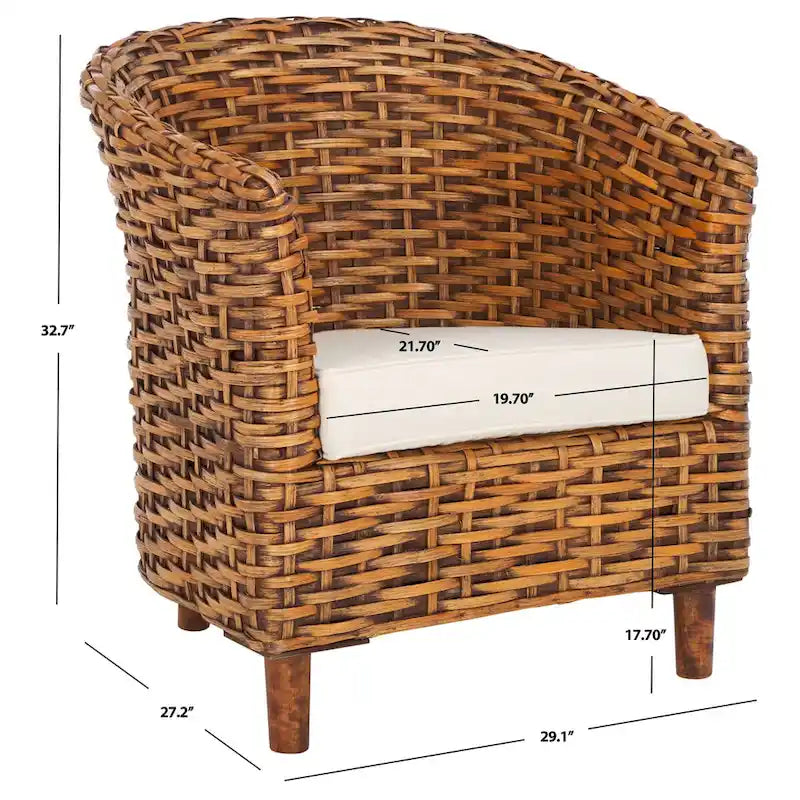 Rattan Barrel Chair - 29Wx27Dx33H